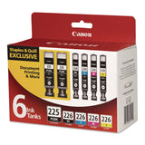 956114 (PGI-225, PGI-226) Ink, Black/Cyan/Magenta/(2) Photo Black/Yellow, 6/Pack (CNM956114) Pack of 6