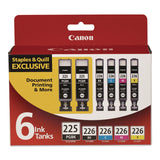 956114 (PGI-225, PGI-226) Ink, Black/Cyan/Magenta/(2) Photo Black/Yellow, 6/Pack (CNM956114) Pack of 6