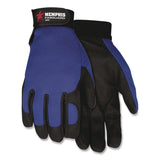 MCR™ Safety Memphis Gloves Fasguard Clarino Synthetic Leather Palm Multi-Task Gloves, Blue/Black, Large (CRW900L) 1 Pair