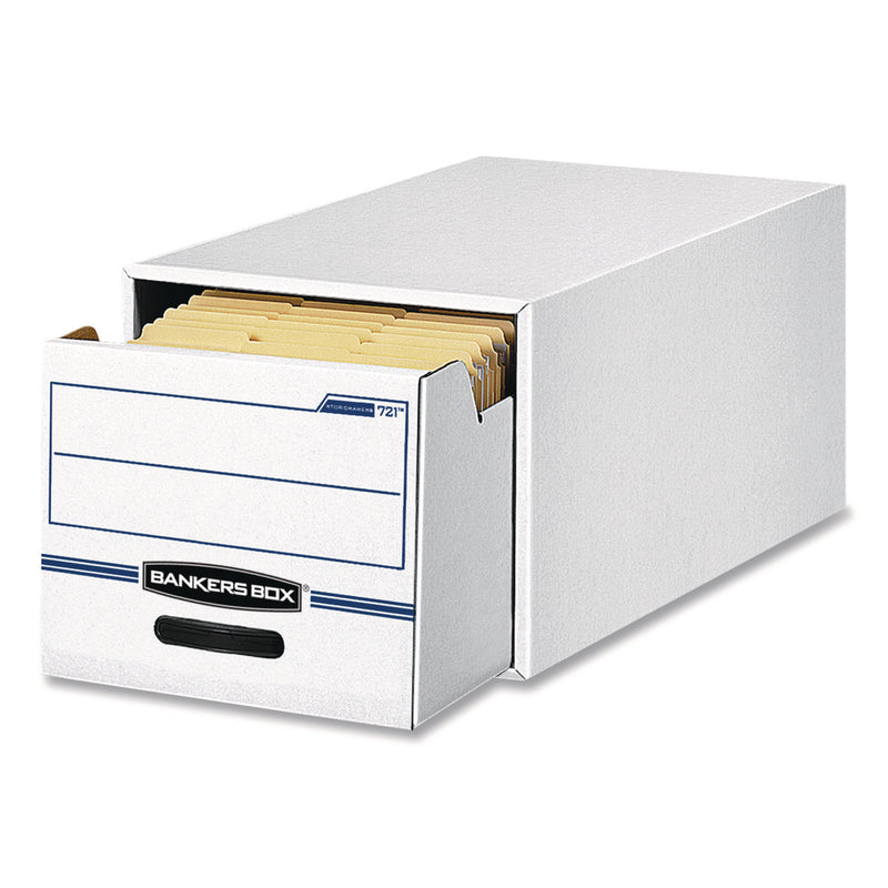 Bankers Box® STOR/DRAWER Basic Space-Savings Storage Drawers, Letter Files, 14" x 25.5" x 11.5", White/Blue (FEL00721EA) Each