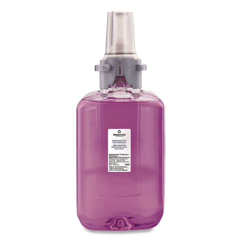 Brighton Professional™ Antibacterial Foaming Hand Soap Refill for ADX-12 Dispensers, Plum Scent, 1,250 mL, 3/Carton (GOJBPR50957) Case of 3