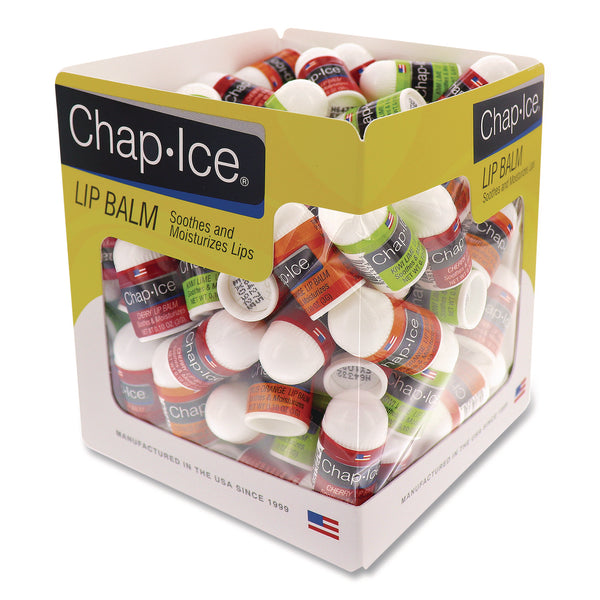 Chap Ice® Lip Balm, Cherry/Kiwi/Orange Flavors, 1" Tube, 100/Box (LIA840FB) Box of 100