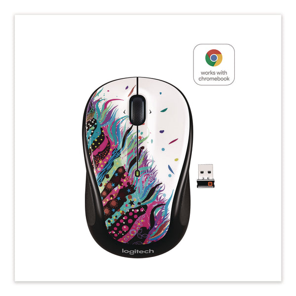 M325 Wireless Mouse, 2.4 GHz Frequency/30 ft Wireless Range, Left/Right Hand Use, Celebrate (LOG180063) Each