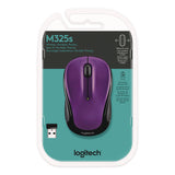 Logitech® M325S Wireless Mouse, 2.4 GHz Frequency, 32.8 ft Wireless Range, Left/Right Hand Use, Violet (LOG797070) Each