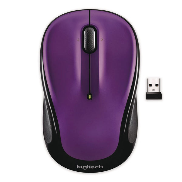 M325S Wireless Mouse, 2.4 GHz Frequency, 32.8 ft Wireless Range, Left/Right Hand Use, Violet (LOG797070) Each