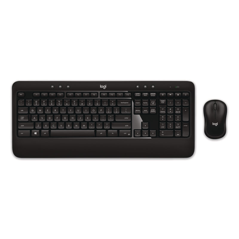 Logitech® Advanced Wireless Mouse and Keyboard Combo, 2.4 GHz Frequency, 33 ft Wireless Range, Black (LOG24383953) Each