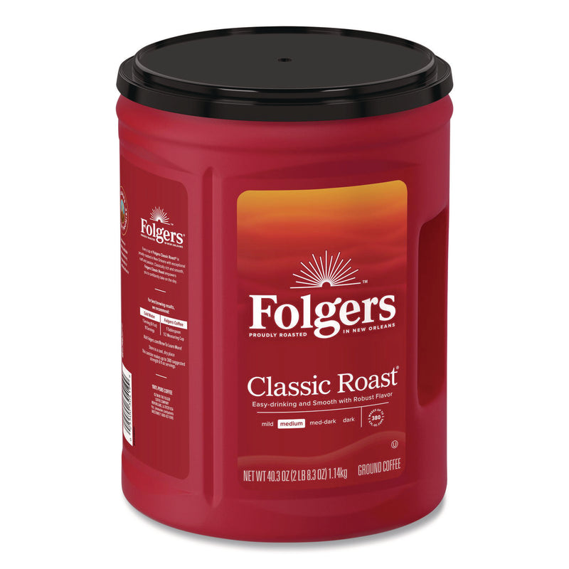 Folgers Classic Roast Ground Coffee, Classic Roast, 40.3 oz Canister (FOL30419EA) Each