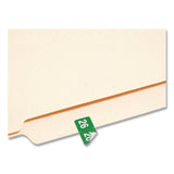 Yearly End Tab File Folder Labels, 0.5 x 1, Green, 25/Sheet, 10 Sheets/Pack (SMD67926) Pack of 250