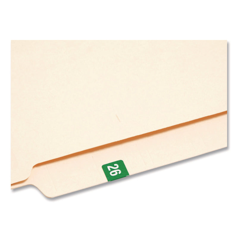 Yearly End Tab File Folder Labels, 0.5 x 1, Green, 25/Sheet, 10 Sheets/Pack (SMD67926) Pack of 250