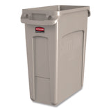 Rubbermaid® Commercial Slim Jim with Venting Channels, 16 gal, Plastic, Beige, 4/Carton (RCP1971259CT) Case of 4
