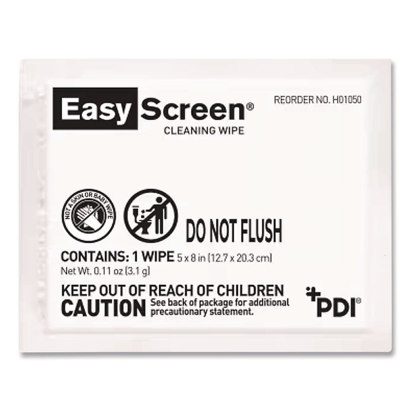 Sani Professional® PDI Easy Screen Cleaning Wipes, Individually Wrapped, 1-Ply, 5 x 8, Unscented, White, 50/Box (PDIH01050) Box of 50