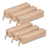 Pencil Case, 8.07 x 2.36 x 2.55, Taupe, 6/Pack (PUK9981TEHZE) Pack of 6