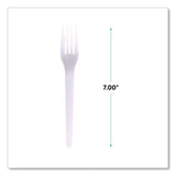 Plantware CPLA Cutlery, Individually Wrapped, Fork, White, 1,000/Carton (ECOEPS017W) Case of 1000