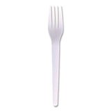 Plantware CPLA Cutlery, Individually Wrapped, Fork, White, 1,000/Carton (ECOEPS017W) Case of 1000