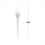 Plantware CPLA Cutlery, Fork, White, 1,000/Carton (ECOEPS017) Case of 1000