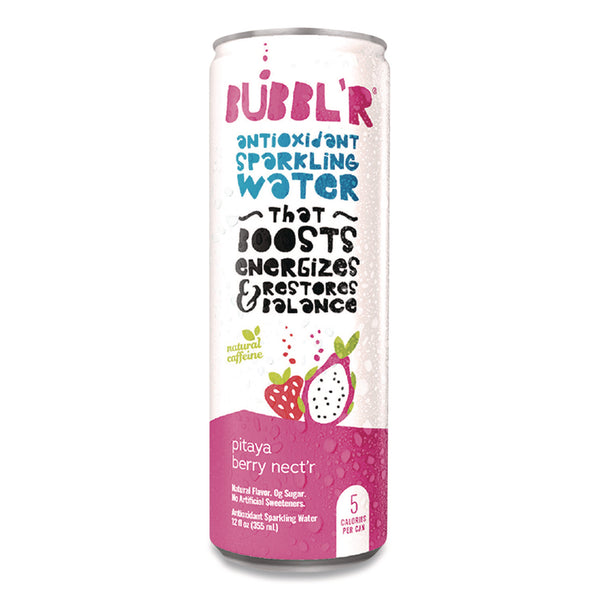 Bubbl'r Antioxidant Sparkling Water, Pitaya Berry Nect'r, 12 oz Can, 12 Cans/Carton (BBBWIC39978) Case of 12
