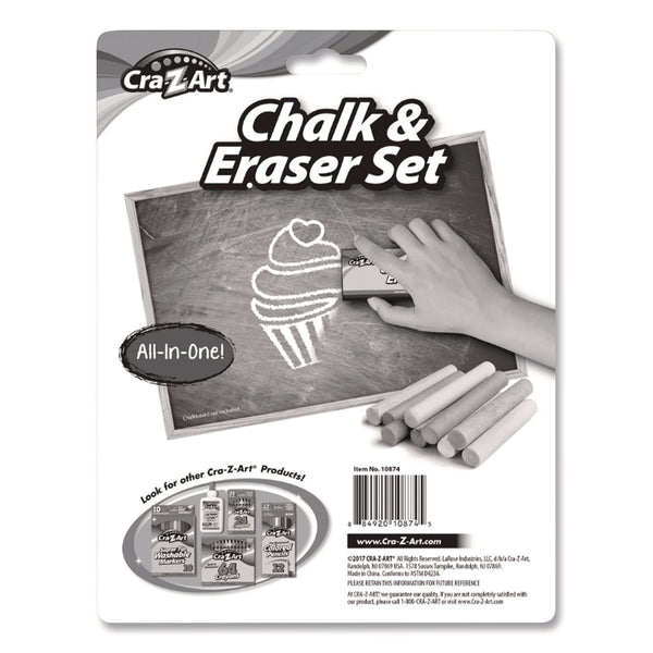 Cra-Z-Art® Chalk and Eraser Set, (12) White/(12) Assorted (CZA1087424) Each