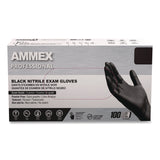 AMMEX® Professional Nitrile Exam Gloves, Powder-Free, Medium, 3 mil Thick, Black, 100/Box (AXCABNPF44100) Box of 100