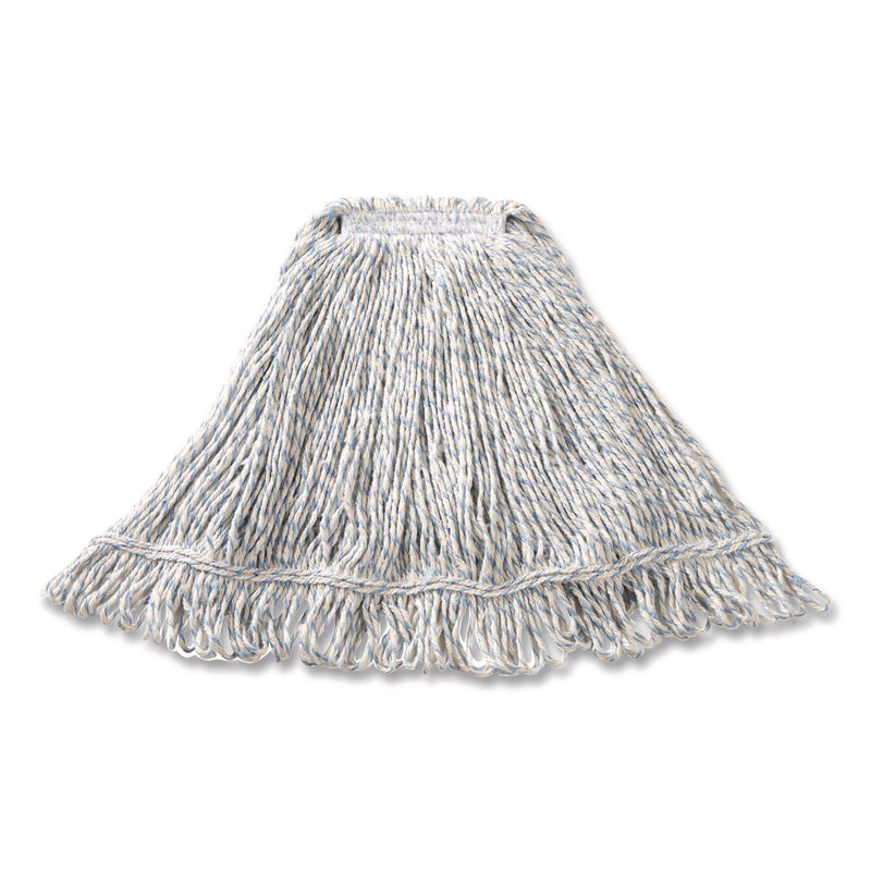 Super Stitch Finish Mop Heads, Cotton/Synthetic, Blue/White (RCPFGD51306WH00) Each