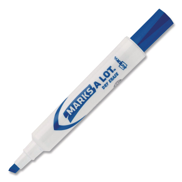 MARKS A LOT Desk-Style Dry Erase Markers, Broad Chisel Tip, Blue (AVE24406EA) Each