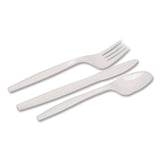 Dixie Mediumweight Polypropylene Cutlery, Fork/Knife/Teaspoon, Plastic, White, 250/Carton (DXECMP26C) Case of 250