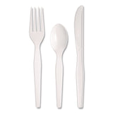 Dixie® Heavyweight Polystyrene Cutlery, Fork/Knife/Teaspoon, Plastic, White, 250/Carton (DXECH26C7) Case of 250