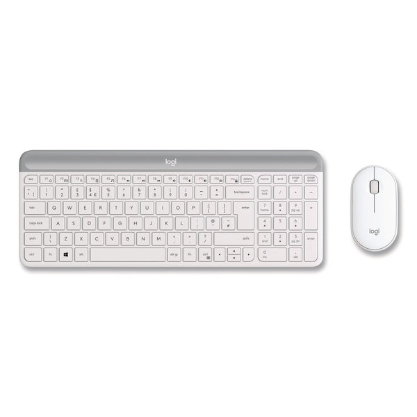 Logitech® MK470 Slim Wireless Keyboard and Mouse Combo, 2.4 GHz/33 ft Wireless Range, Off-White (LOG920009443) Each