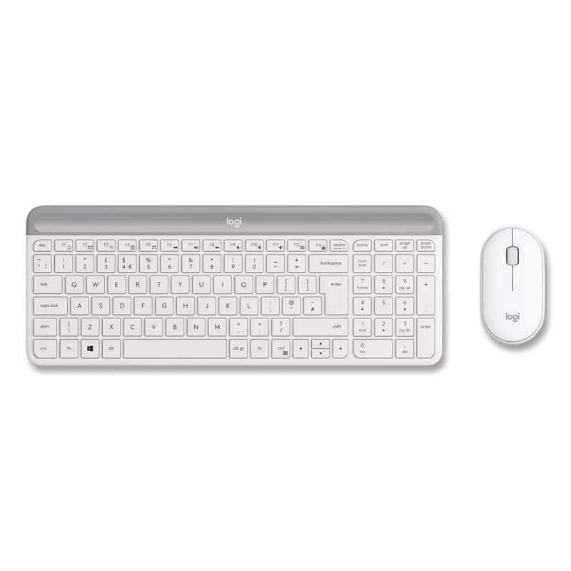 Logitech® MK470 Slim Wireless Keyboard and Mouse Combo, 2.4 GHz/33 ft Wireless Range, Off-White (LOG920009443) Each