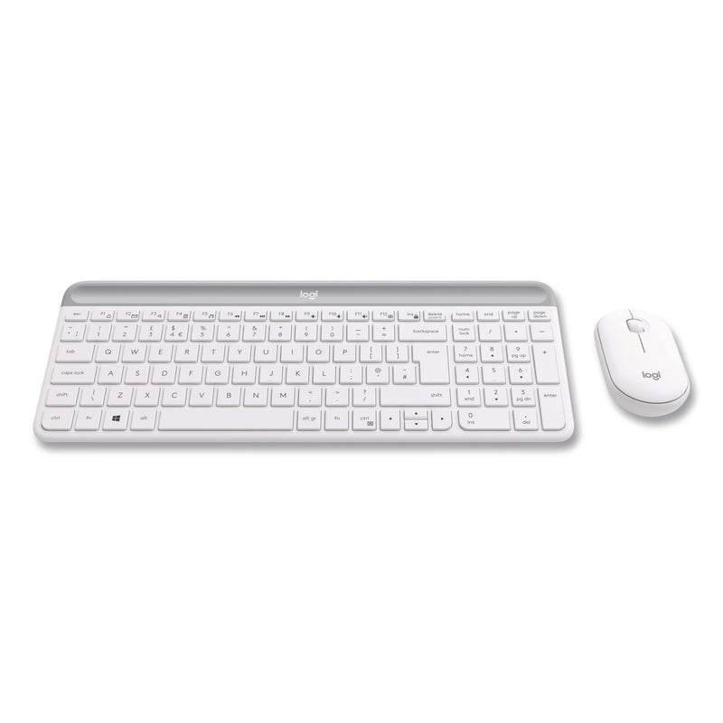 Logitech® MK470 Slim Wireless Keyboard and Mouse Combo, 2.4 GHz/33 ft Wireless Range, Off-White (LOG920009443) Each