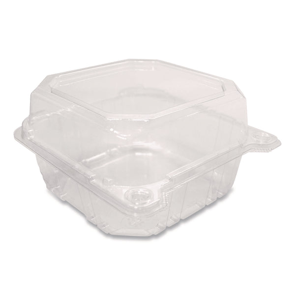 PET Plastic Hinged Container, 6 x 6 x 3.3, Clear, Plastic, 500/Carton (KRTFPHC66PET1C) Case of 500