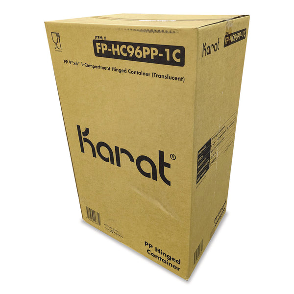 Polypropylene Plastic Hinged Container, 6 x 9 x 2.97, Clear, Plastic, 125/Pack, 2 Packs/Carton (KRTFPHC96PP1C) Case of 250