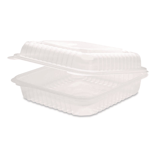 Polypropylene Plastic Hinged Container, 9.35 x 9.22 x 3.17, Clear, Plastic, 50/Pack, 4 Packs/Carton (KRTFPHC99PP1C) Case of 200