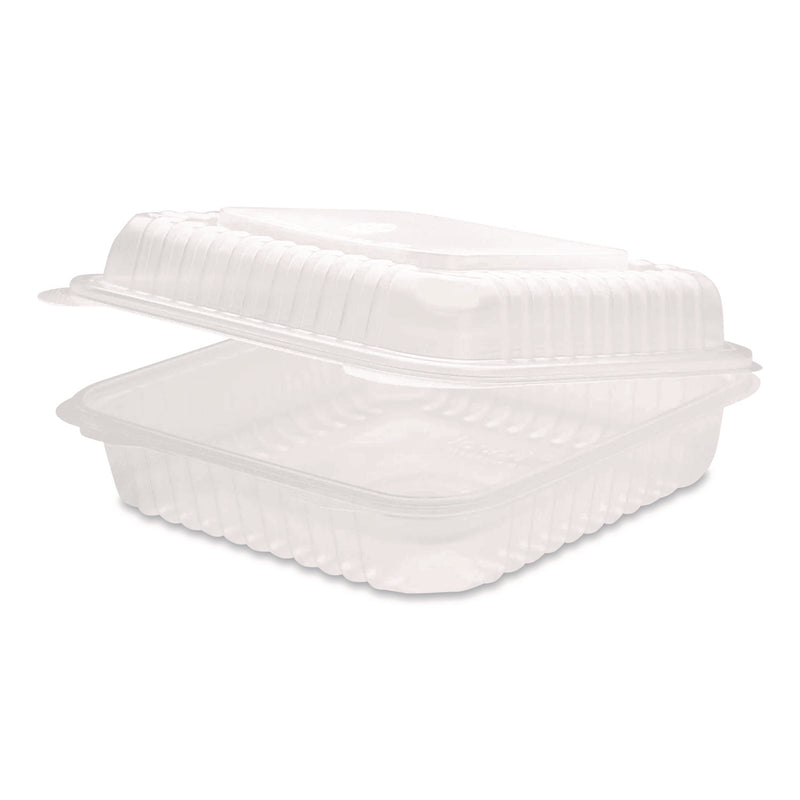 Polypropylene Plastic Hinged Container, 9.35 x 9.22 x 3.17, Clear, Plastic, 50/Pack, 4 Packs/Carton (KRTFPHC99PP1C) Case of 200