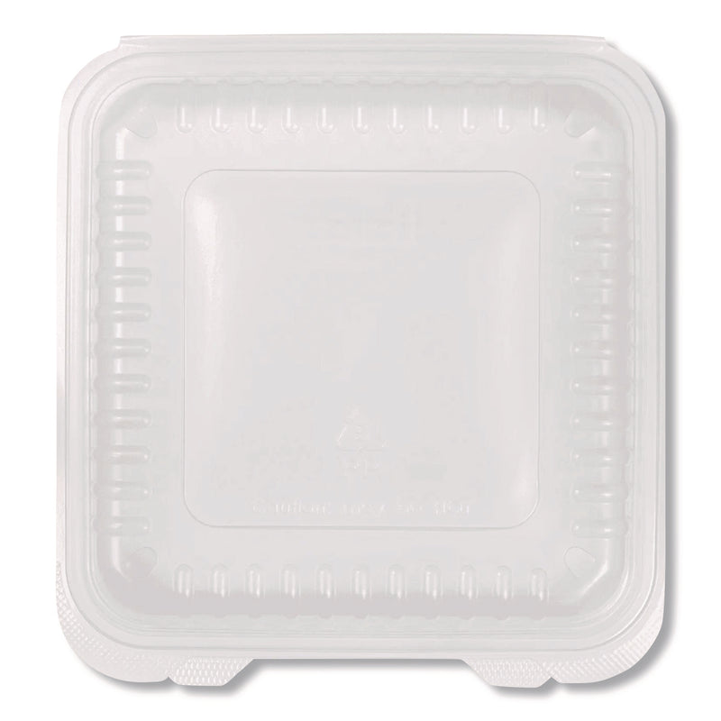Polypropylene Plastic Hinged Container, 9.35 x 9.22 x 3.17, Clear, Plastic, 50/Pack, 4 Packs/Carton (KRTFPHC99PP1C) Case of 200