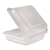 Polypropylene Plastic Hinged Container, 9.35 x 9.22 x 3.17, Clear, Plastic, 50/Pack, 4 Packs/Carton (KRTFPHC99PP1C) Case of 200