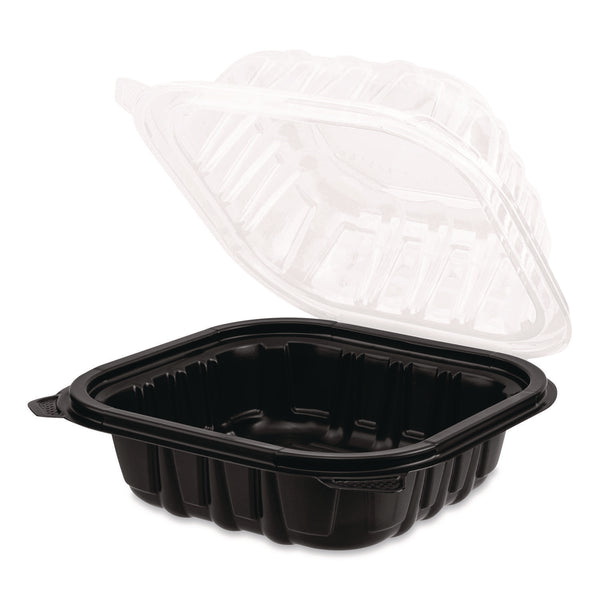 Polypropylene Plastic Hinged Container, 6 x 6 x 3, Black/Clear, Plastic, 50/Pack, 6 Packs/Carton (KRTFPPHC66PP1C) Case of 300