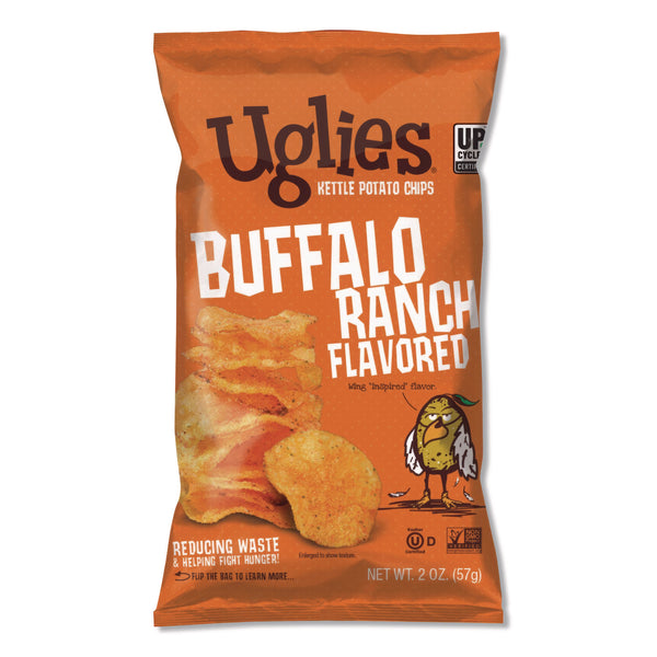 Uglies® Kettle Potato Chips, Buffalo Ranch, 2 oz Bags, 24/Carton (UGLDFN26181) Case of 24