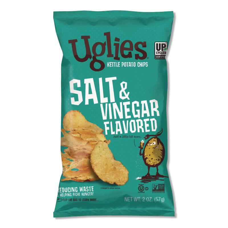 Uglies® Kettle Potato Chips, Salt and Vinegar, 2 oz Bags, 24/Carton (UGLDFN26104) Case of 24