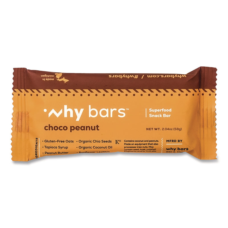 Superfood Snack Bar, Choco Peanut, 2.04 oz Bar, 12/Box (WHYWHY16204) Box of 12