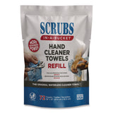 Scrubs Hand Cleaner Towels, SCRUBS in-a-Bucket Refill, 1-Ply, 10 x 12, Citrus, Blue/White, 72/Pack, 6 Packs/Carton (ITW42270) Case of 6