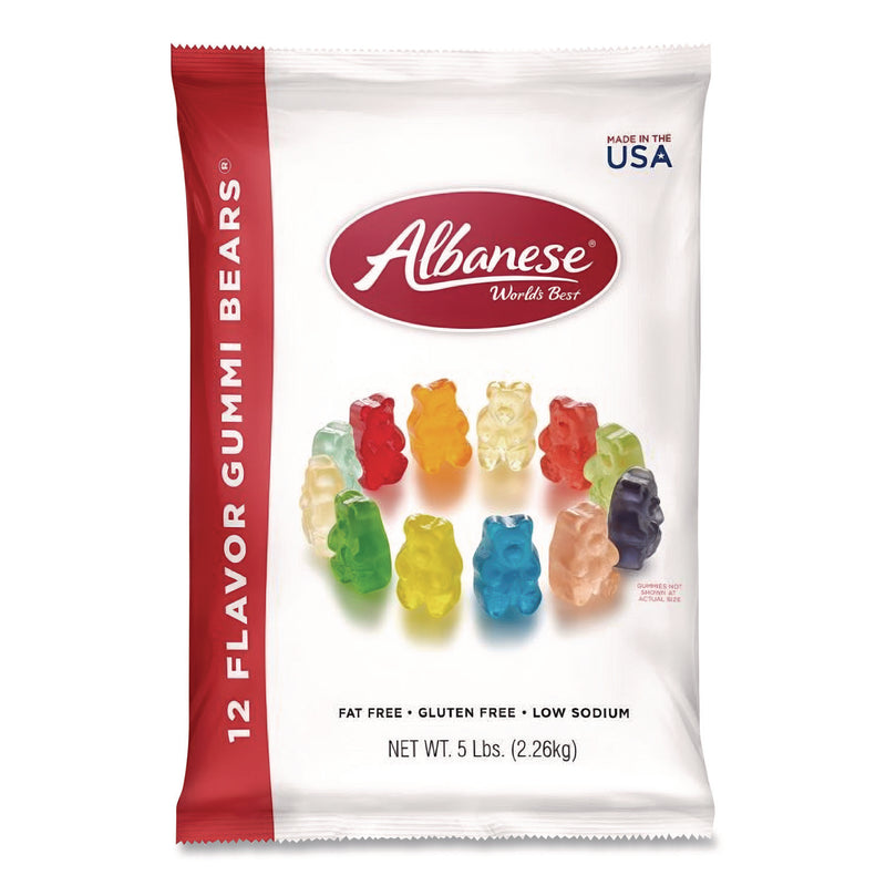 Gummi Bears, 12 Assorted Fruit Flavors, 5 lb Bag (ABEACG51200) Each