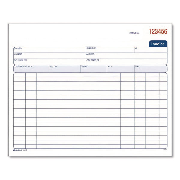 Adams® Multipart General-Purpose Invoice Pad, Two-Part Carbonless, 8.38 x 6.69, 50 Forms Total (ABFD8740) Each