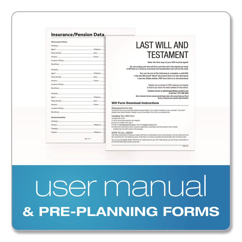 Adams Business Forms Last Will and Testament Digital Forms Kit with Manual and Estate Guide, Inkjet/Laser, 8.5 x 11, Unlimited Number of Forms (ABFK307) Each