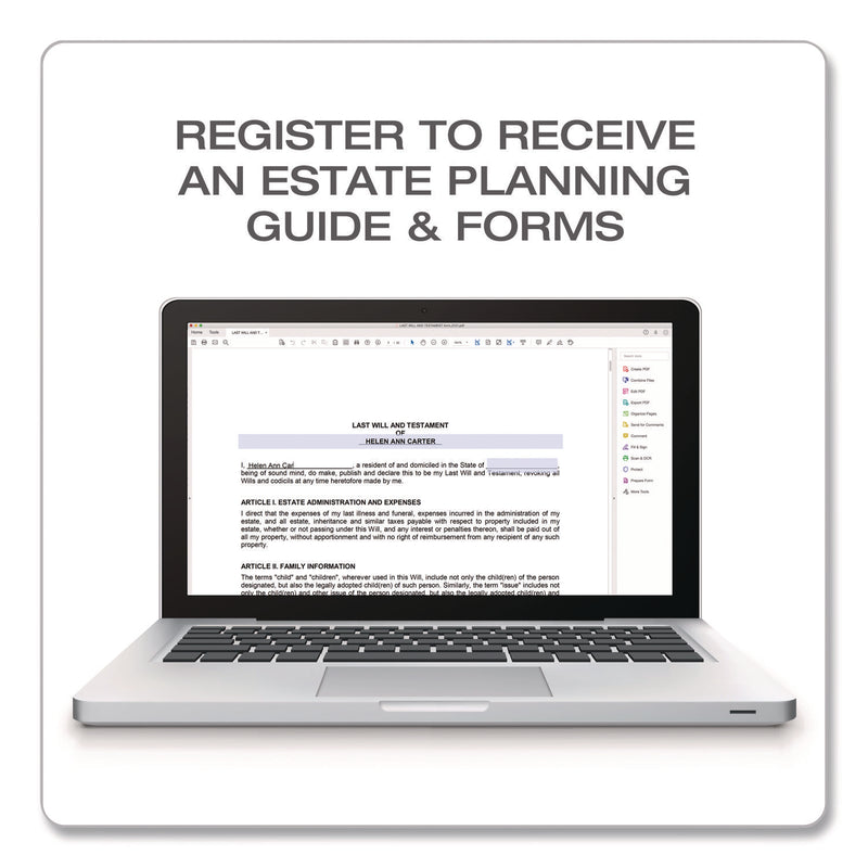 Adams Business Forms Last Will and Testament Digital Forms Kit with Manual and Estate Guide, Inkjet/Laser, 8.5 x 11, Unlimited Number of Forms (ABFK307) Each