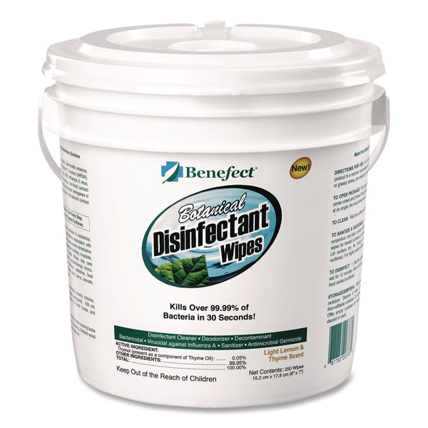Benefect® Benefect® Botanical Disinfectant Wipes, 6 x 7, Light Lemon and Thyme, 250/Bucket (BEF20376) Each