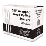 Berkley Square Wrapped Wood Stirrers, 5.5", 500/Box (BEKBEP90211) Box of 500
