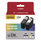 6196C004PK (CL-286XL, PG-285XL) High-Yield Ink, Black/Tri-Color, 2/Pack (CNM6196C004PK) Pack of 2