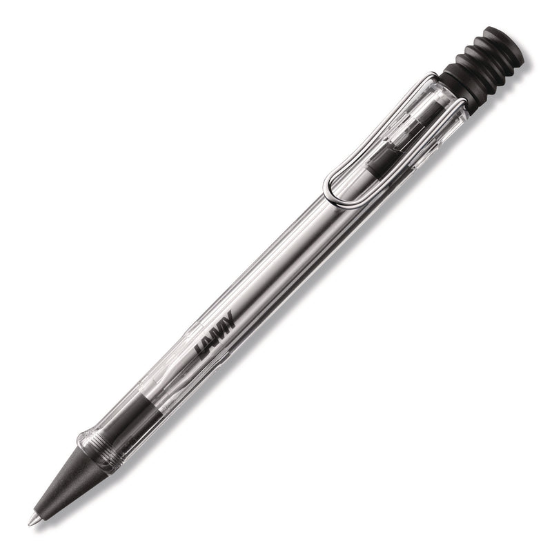 Vista Ballpoint Pen, Retractable, Medium, Black Ink, Clear/Black Barrel (LMYL212) Each