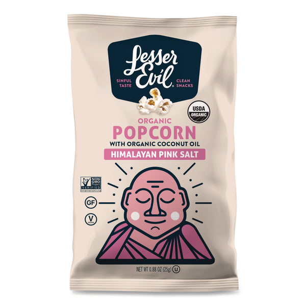 Snack Organic Himalayan Pink Salt Popcorn, 0.88 oz Bag, 18/Carton (LSULSN00141) Case of 18