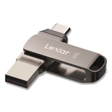 Lexar JumpDrive D400 USB 3.1 Flash Drive, 64 GB, Titanium (LXRLJDD40064GB) Each